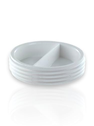 DL-pro Verschlusskappe Verschluss-Stopfen 1 1/2 Außengewinde weiß für Kunststoff-Siphon