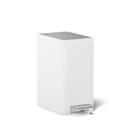 Kohler poubelle à pédale 6l acier inoxydable blanc au design haut de gamme