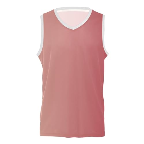 TSENQUE Red Gradient V-Neck Basketball Jerseys Sports Jersey Shirts XS-3XL Basketball Jersey Uniform Suit for Men Women Adults