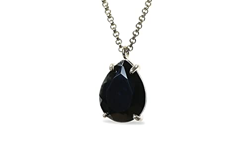 Collier Onyx Noir Argent 925 pour femme avec pendentif personnalisé artisanal