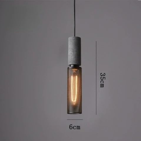 Lampe suspendue vintage en béton au design minéral raffiné