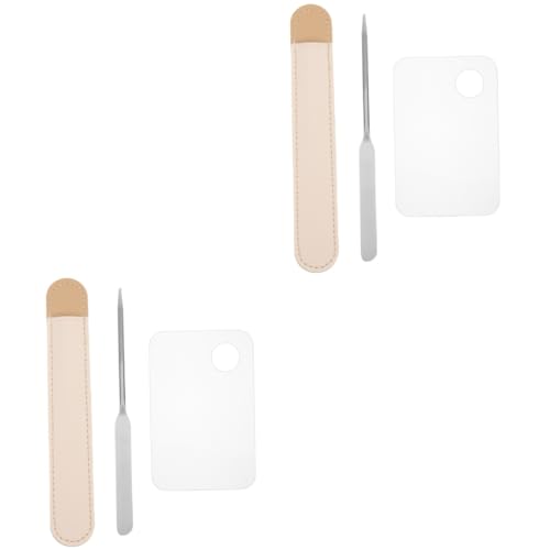 SOESFOUFU 2 Sets Professional Makeup Palette Set with Mixing Tray Spatula Perfect for Foundation Nail Art Home Use