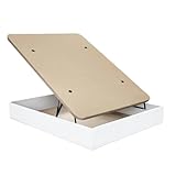 SHIITO | Modelo NEOM – Canapé Abatible | Gran Capacidad y Comodidad | Apertura Frontal – Color Blanco – 135x190x35 cm