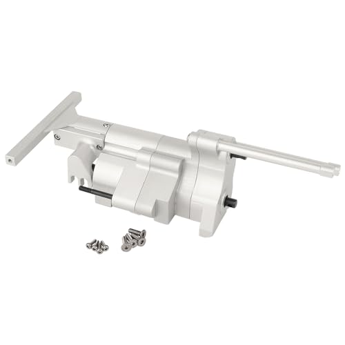 RZXYLRC All Metal Gearbox Transmission Case with Gear Set Connector Post Rod for Axial SCX10 Pro 1/10 RC Crawler Upgrade Parts (Silver)