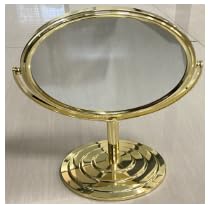 Wtrgas 1X 3X Magnifying Makeup Mirror Vanity Mirror for Tabletop Desk, Gold Standing Bathroom Cosmetic Mirror, Portable Double Sided Magnification Mirror