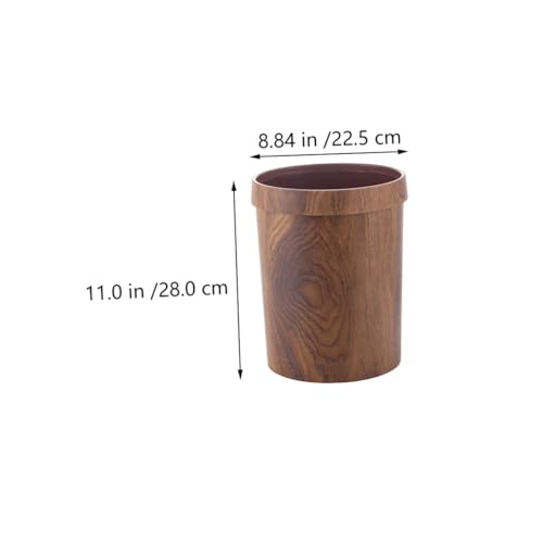 Caneca de basura doméstica con diseño de madera y anillo para presionar miniatura 2