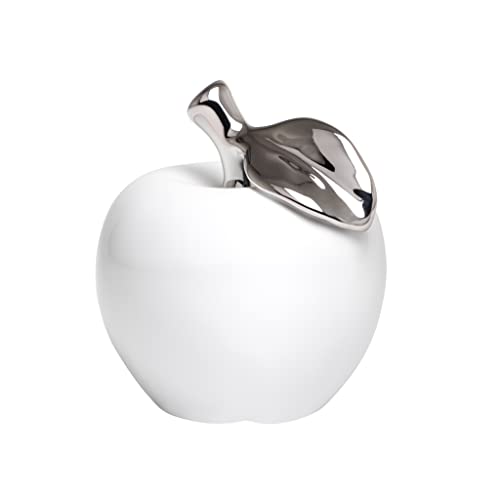 Torre & Tagus Orchard Ceramic Apple Décor For Display On Bookshelf, Living Room, Dining Room, Home Office, White #TOP6