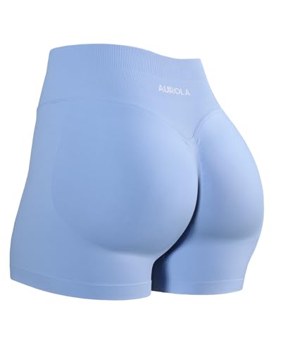 Image of AUROLA Influence Workout Shorts for Women,2.5 3.5 4.5 5.5 6.5 No Roll Up Squat Proof Scrunch Seamless Compression Gym Short