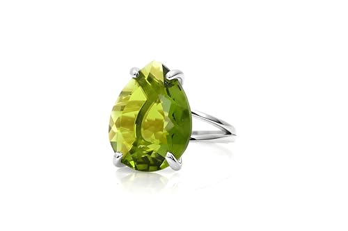Bague péridot poire grand bijou de cocktail pour soirée femme