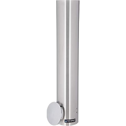 San Jamar C4400PF Stainless Steel Pull Type Foam Cup Dispenser, 23-1/2" Length Cover