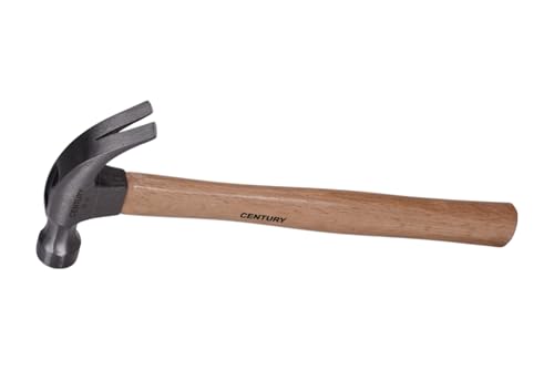 Image of Century Drill & Tool 72274 Wood Handle Hammer, 16 oz., Claw Style: Curved | 12-5 /8 inch overall length, cuts steel & wood, high carbon steel