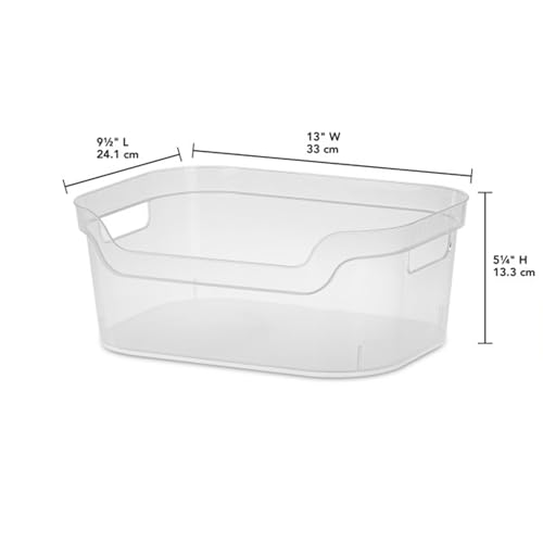 Image of STERILITE 5.25 in. X 9.5 in. X 13 Clear Plastic Cube Storage BIN W /Carry Handles, 16