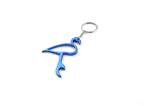 Preisvergleich Produktbild Keyrings Flamingo Blau Schlüsselring / Schlüsselanhänger / Flaschenöffner- (Blue
