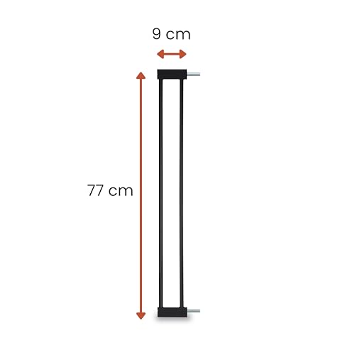 hauck 9cm Verlängerung, Schwarz - Kompatibel mit Kinderschutzgitter Clear Step 2, Open N Stop 2, Autoclose N Stop 2 - Ohne Bohren, Tür- & Treppenschutzgitter Zubehör