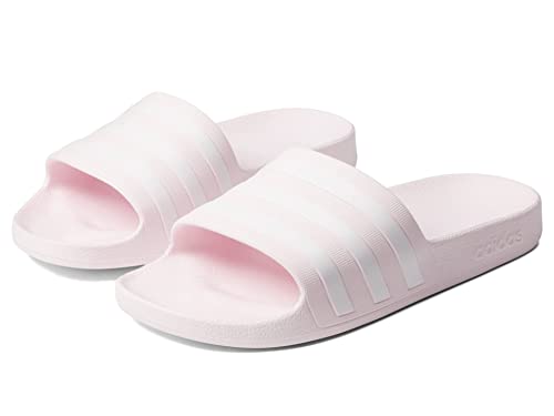 adidas Women's Adilette Aqua Slides Sandal, Almost Pink/White/Almost Pink, 8