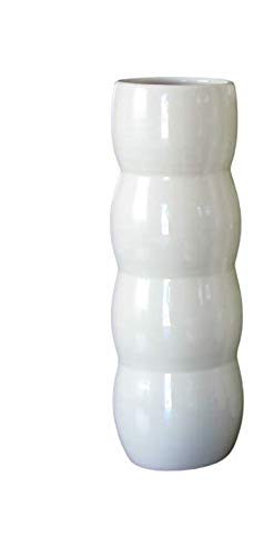 POLONIO - Jarron de Ceramica Beige de 33 Centímetros - Jarrones Grandes de Suelo - Jarrones Grandes de Decoracion -Florero de Ceramica - Jarrón de Cerámica Alto Suelo Beige