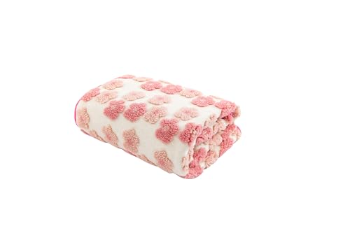 WillerS 毛布 ボアフリースブランケット 厚手 冬用 2枚合わせ 花柄 膝掛け 小さめ かわいい 極厚ひざ掛け 羽織れる あったか ボタン付き Blanket 防寒対策 洗える おしゃれ ブランケット プレゼント 女性 秋冬適用80*110cm (ピンク)