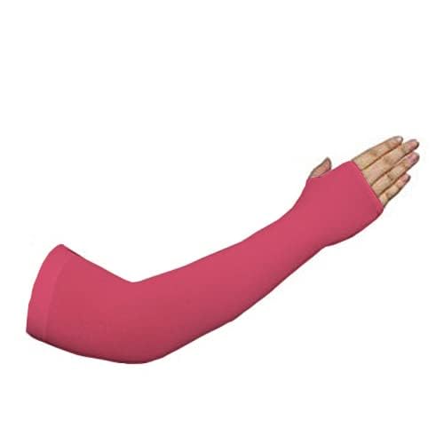 Shirsh UV Sun Protection Arm Sleeves With Thumb Hole For Summer - UPF 50 - Arm Cover For Tanning And Sunburn Protection - 1 Pair (Pink) - Image 3 thumbnail