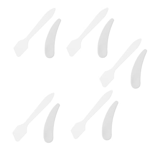 Homoyoyo 10 pièces Lot de Spatules Incurvées Transparentes pour Crème Visage Cuillères Cosmétiques Durables pour Masque Facial Sérum et Soins Peau Délicate