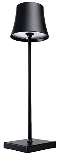 Tischlampe, Akku Tischleuchte 5200mAh Aufladbare, IP54 Wasserdichte Outdoor Tischlampe Metall für Camp Picknick Restaurants Bars Garten Terrasse Schlafzimmer Nachttisch Wohnzimmer Party (Schwarz) Cover