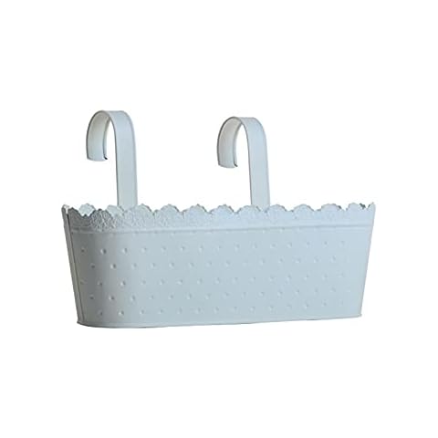Foxorex Hanging Flower Pot-Colorful Frosted Iron Flower Bucket with Detachable Hook, Removable Flowerpot, Hanging Balcony Garden Home Decor for Indoor Outdoor Cover