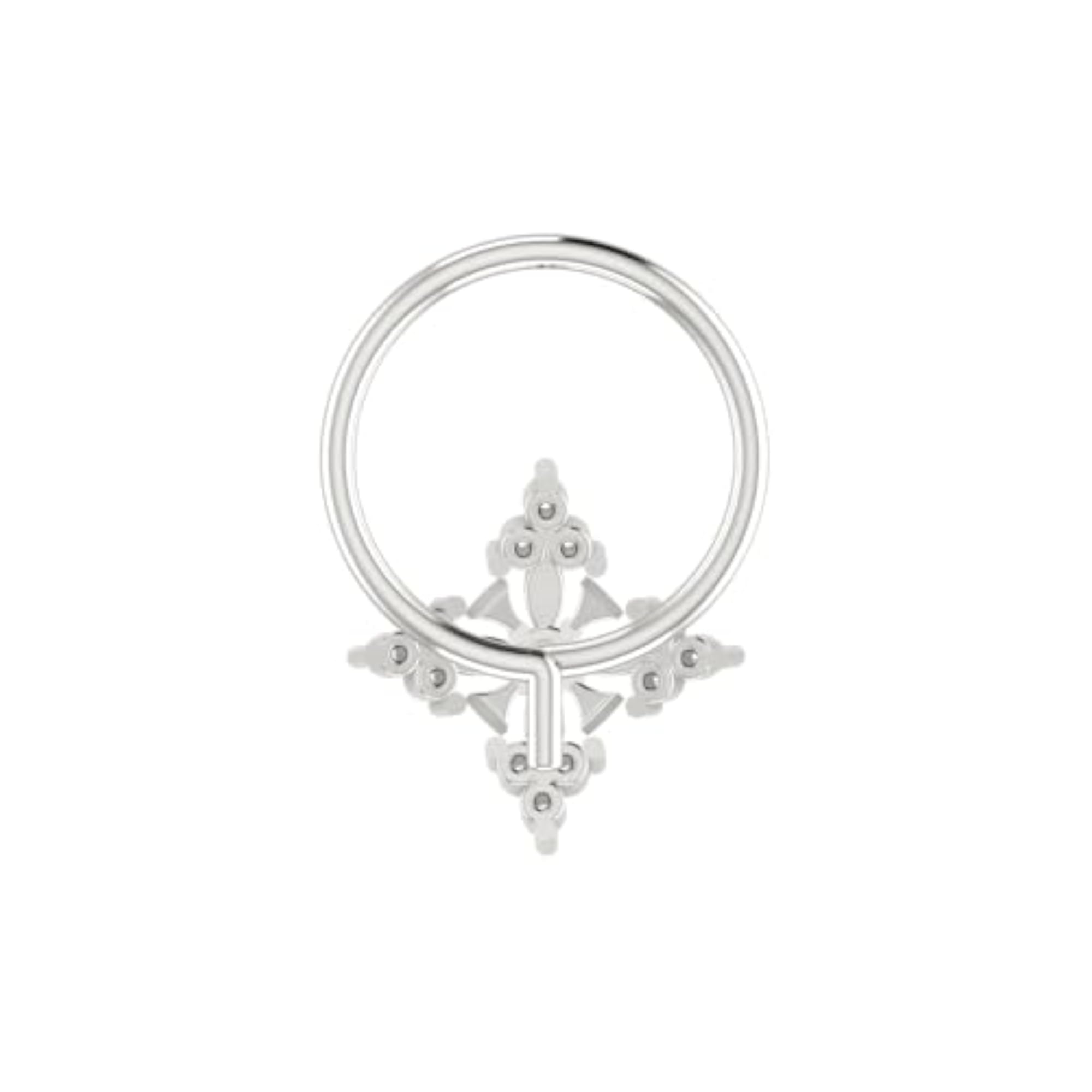 Women's 18K White Gold & Certified Diamond Nose Ring