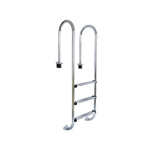 Escalera para piscina de acero inoxidable, 3 peldaños antideslizantes miniatura 1