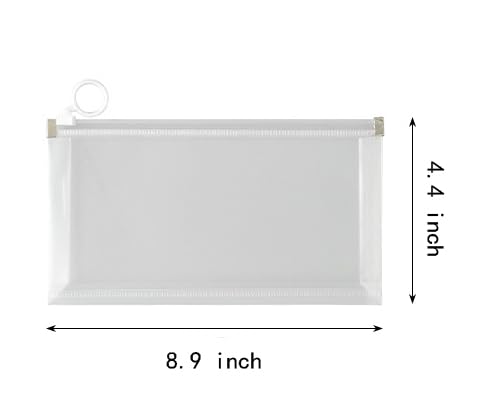 Croshuki 4 peças 10 x 20 cm bolsa de dinheiro de plástico transparente envelope para dinheiro cupão