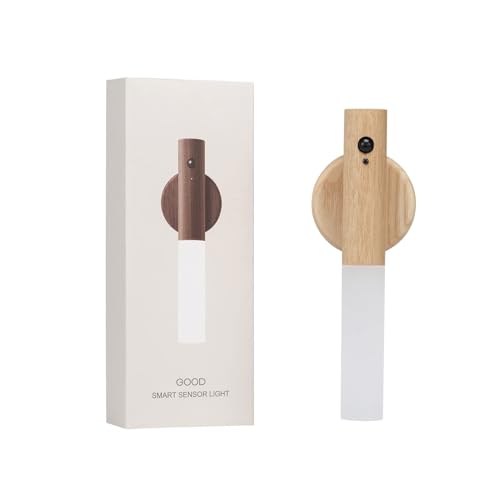 Landgoo Motion Sensor Night Lights Magnet Body Sensor Hallway Night Lights Rechargeable Led Light Portable Stairway Night Lights Wooden Wall Sconce Battery Powered Cabinet Lights thumb #4