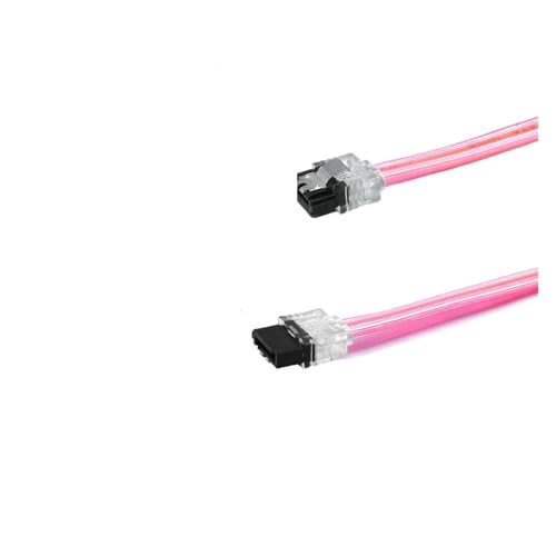 Cable SATA III 6 Gb/s 10 cm Conectores 180 Grados Rosa miniatura 4