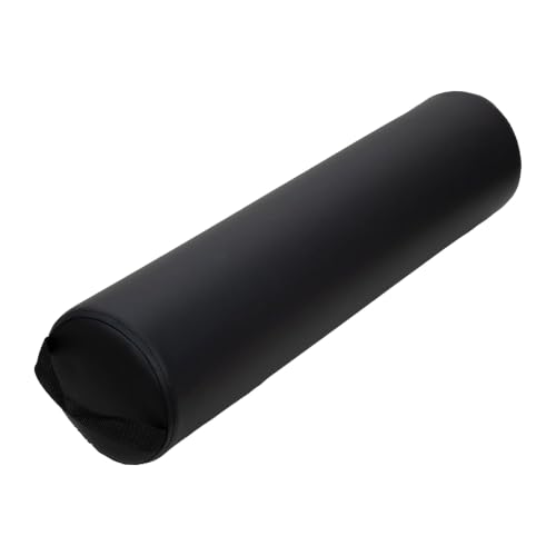 ForPro Full Round Bolster Pillow Black Oil and Stain-Resistant for Massage and Yoga 6 R x 26 L