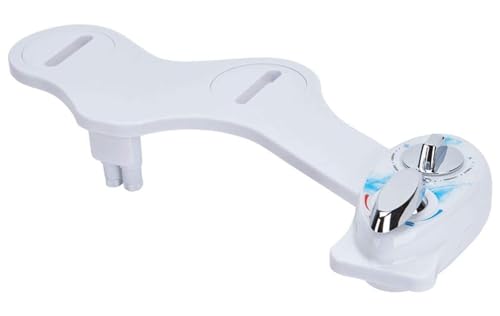 Accesorio de inodoro para bidé, boquillas dobles para zurdos, spray de agua dulce no eléctrico, autolimpieza, presión de agua ajustable para una higiene cómoda