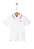 poloshirt 104 farbliche Akzente am Kragen s.Oliver Junior Jungen T-Shirt kurzarm Polohemd, 0100 white, 104/110 /REG