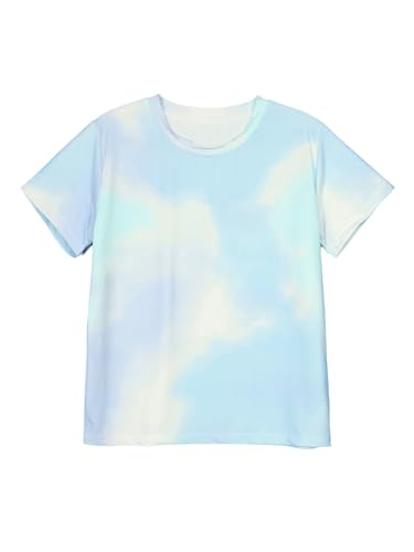 TiaoBug Kids Athletic Shirts Tie-dye Print Moisture-Wicking Tees Short Sleeve Quick-Dry Jogging Sports Top4