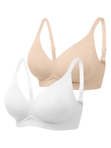 Image of Wireless Jelly Bras for Women No Underwire - S-2XL Seamless Padded T-Shirt Bralette with Support, Comfortable Everyday Bra