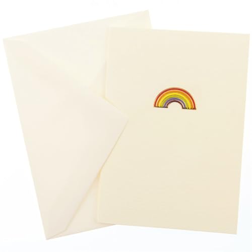 Image of Graphique Rainbow La Petite Presse Boxed Notecards - 10 Embellished Gold Foil Rainbow Blank Cards with Matching Envelopes and Storage Box, 3.25 inch x 4.75 inch (L1332CB)