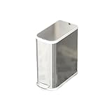 SDA287MZ Bote Cubo de basura acero inoxidable 15 litros con pedal, tapa cierre suave y Cesta(Silver)