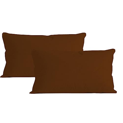 Image of Microfiber Pillow Set of 2 for Sleeping - 17x27 Inches, Chocolate