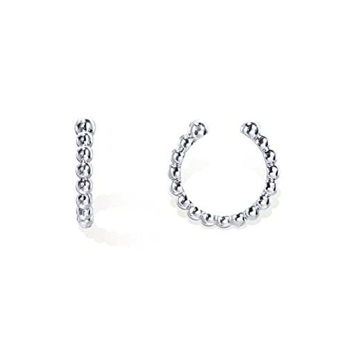 Image of PAVOI 14K Gold Plated 925 Sterling Silver Round Huggie Ear Cuff Earrings for Women | Clip On Cartilage Cuff Earrings