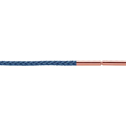 acciaio inox XEN Cordoncino intrecciato in microfibra blu placcato oro rosa 90
