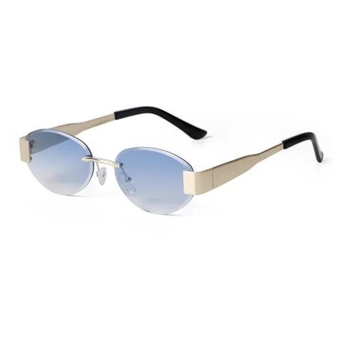 Lunettes de soleil de luxe sans monture style ovale et tendance chic pour femme