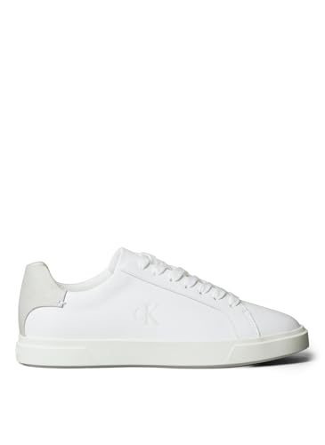 Calvin Klein Damen Low Pro Cup Laceup LTH Moire Hw0Hw02845 Niedrig, White (Bright White/Crystal Grey), 38 EU