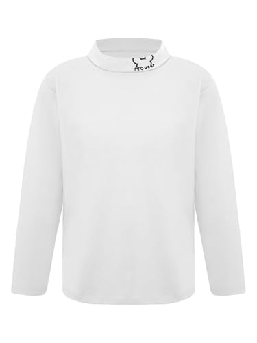 Loodgao Kids Turtleneck Base Layer Shirts Thermal Top Long John Underwear Shirt Casual Solid Color Undershirts White 18-24 Months