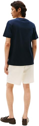 Tommy Hilfiger Herren T-Shirt Kurzarm Outline Script Tee Regular Fit, Blau (Desert Sky), L – Ansicht 2