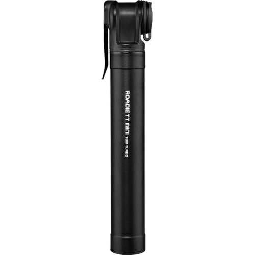 Topeak Roadie TT Mini Bike Pump – Compact Twin Turbo Aluminum Road Tire Pump with 160 PSI Capacity, Integrated Dust Cap & Side Mount Bracket for Fast Inflation & Lightweight Portability