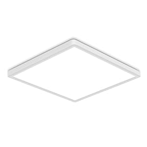 12 Inch Square Flush Mount LED Ceiling Light Fixture, 6500K Daylight White Light LED Ceiling Lamp, Slim Flat Panel Lighting Fixture for Laundry Room, Bedroom, Kitchen, Living Room, Closet