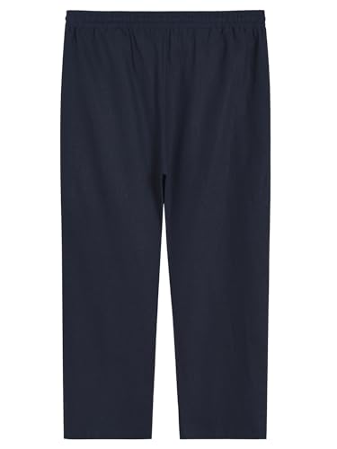 Weintee Women's Plus Size Petite Linen Pants with Pockets2