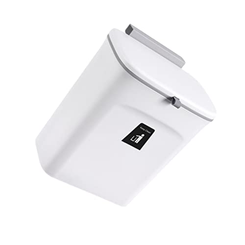 Caneca de basura rectangular blanca para colgar en pared