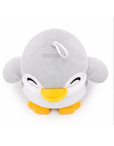 Image of Happy Penguin Soft Toy for Girls Boys Kids, Grey, Animal Plush Stuffed Baby Teddy Gift Birthday, 28 cm