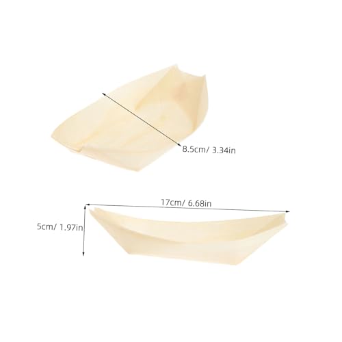 Platos desechables de madera para sushi 6 pulg. x100 un. miniatura 2